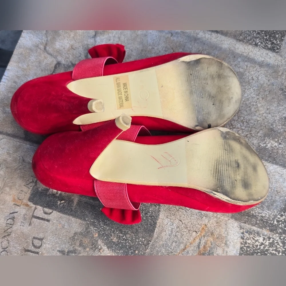 PazzCe Sz 9 Mary Jane Red Bow Heels Platform Pumps Ladies High Heeled
